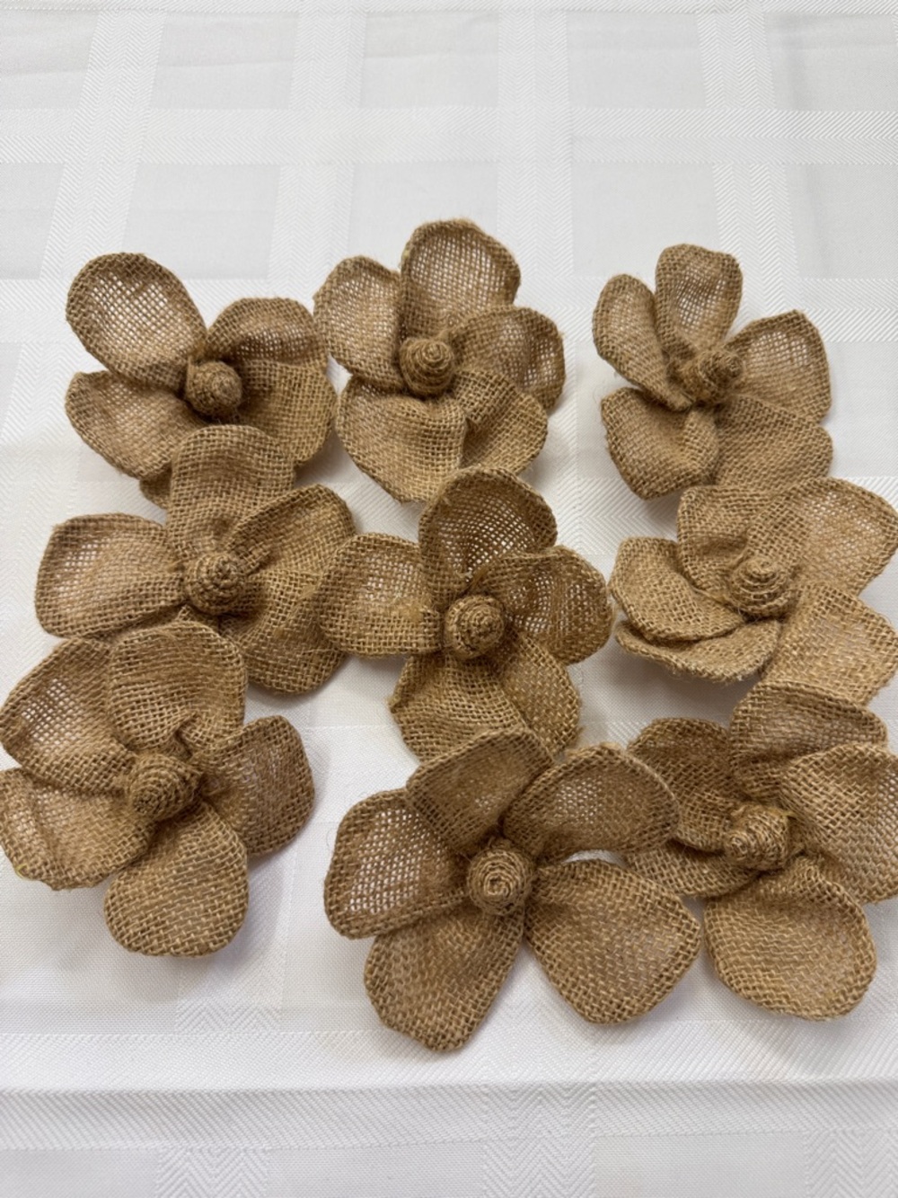 Natural Burlap Flower Accents - Tan Floral Décor